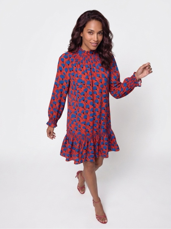 kate spade Dresses & Skirts - kate spade Orange and Blue Dress charming Floral Print dress with Long Sleeves